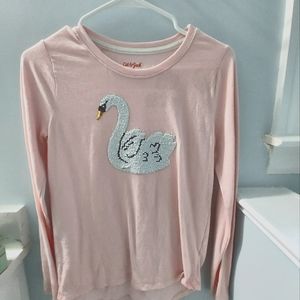 Reversible pink swan long sleeve